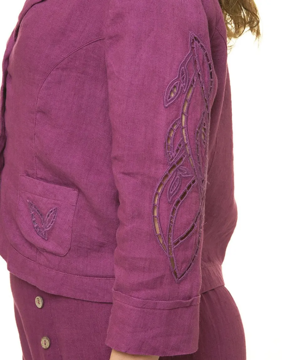 Christine Laure Habillées|Vestes*Veste 100% lin violet