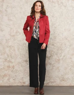 Christine Laure Habillées|Vestes*Veste aspect daim rouge