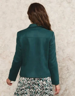 Christine Laure Habillées|Vestes*Veste aspect suédine vert