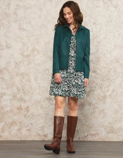 Christine Laure Habillées|Vestes*Veste aspect suédine vert