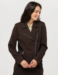 Christine Laure Habillées|Vestes*Veste bi-matière marron