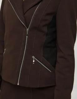 Christine Laure Habillées|Vestes*Veste bi-matière marron