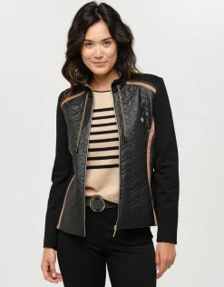 Christine Laure Casual|Vestes*Veste bi-matière noir