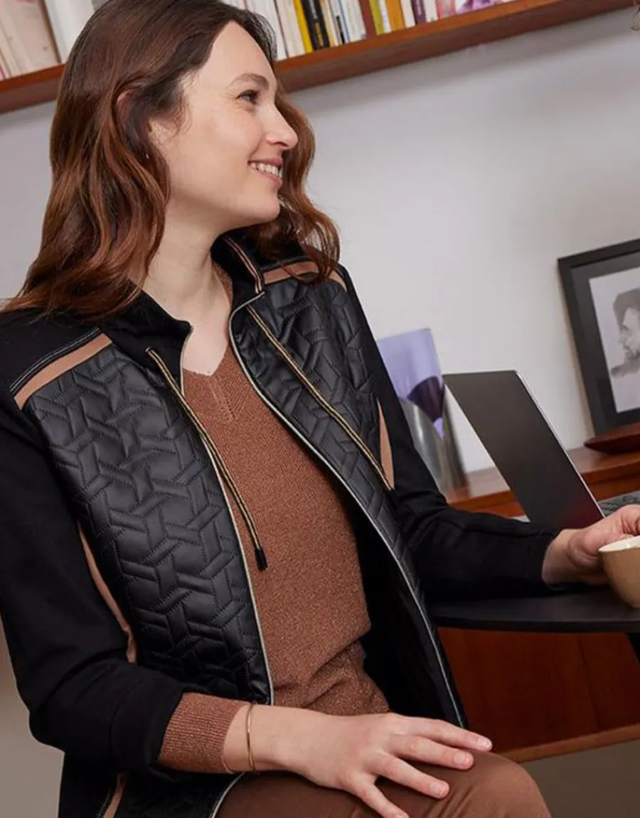 Christine Laure Casual|Vestes*Veste bi-matière noir