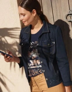 Christine Laure Casual|Vestes*Veste bleu denim