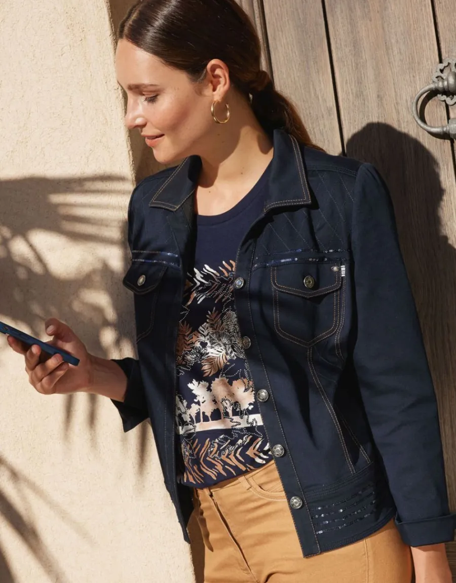 Christine Laure Casual|Vestes*Veste bleu denim