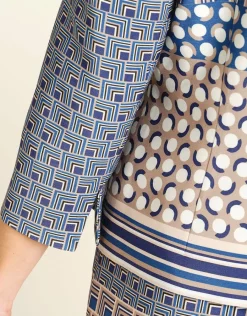 Christine Laure Habillées|Vestes*Veste bleue géométrique