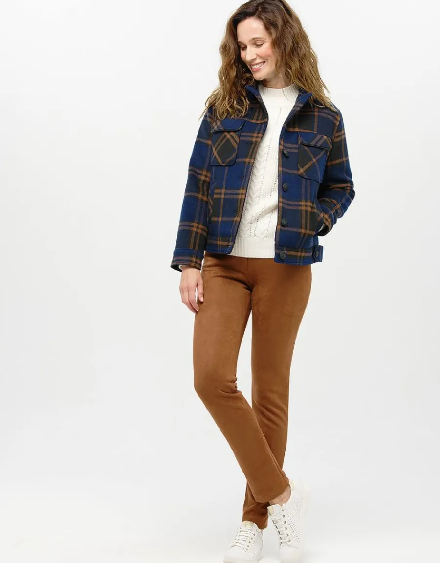 Christine Laure Casual|Vestes*Veste carreaux bleu laine