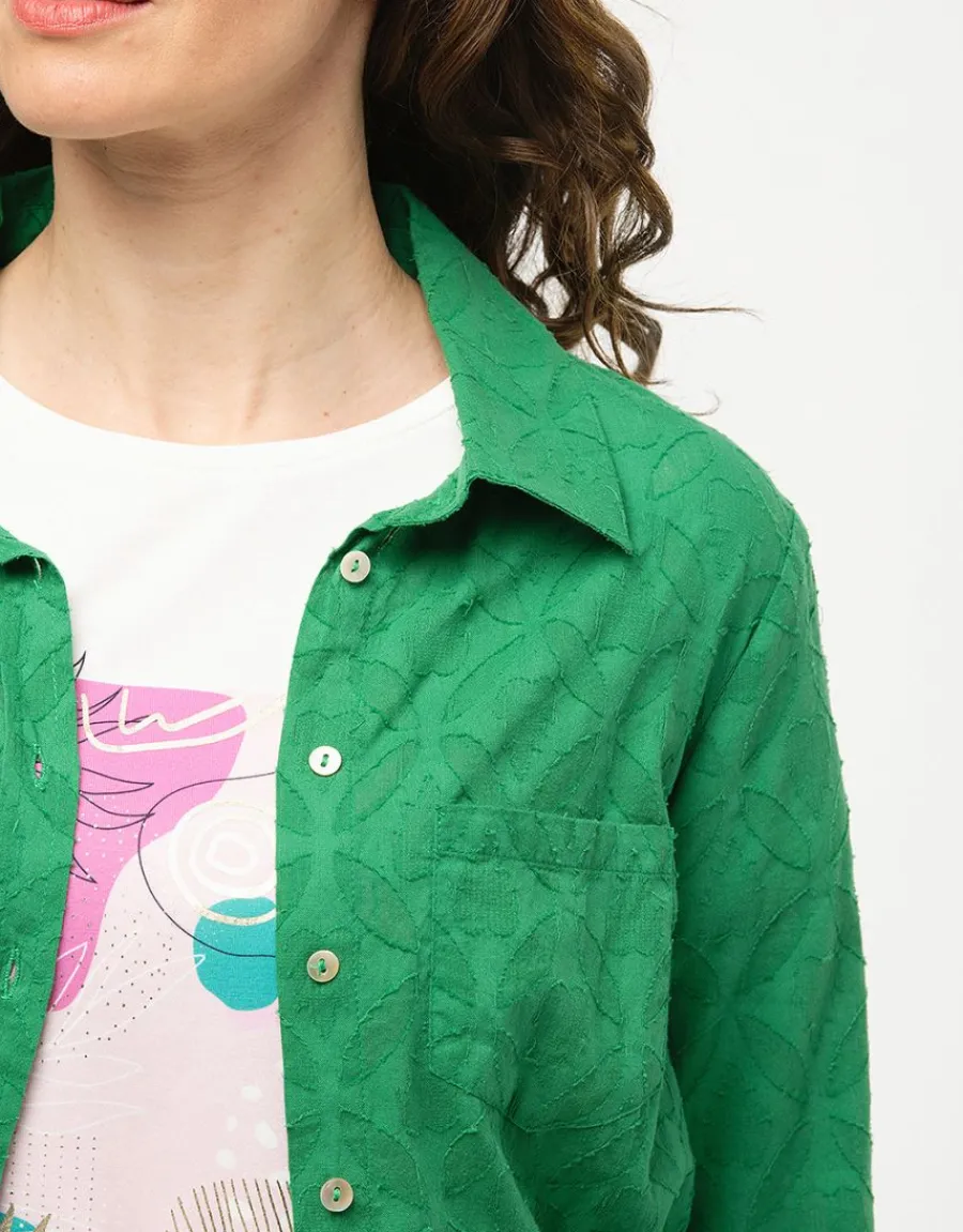 Christine Laure Chemisiers & Blouses|Hauts*Veste chemise verte