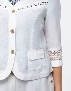 Christine Laure Habillées|Vestes*Veste chic lin blanc