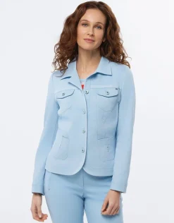 Christine Laure Vestes|Casual*Veste coton bleu ciel