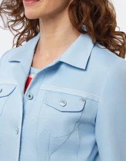Christine Laure Vestes|Casual*Veste coton bleu ciel