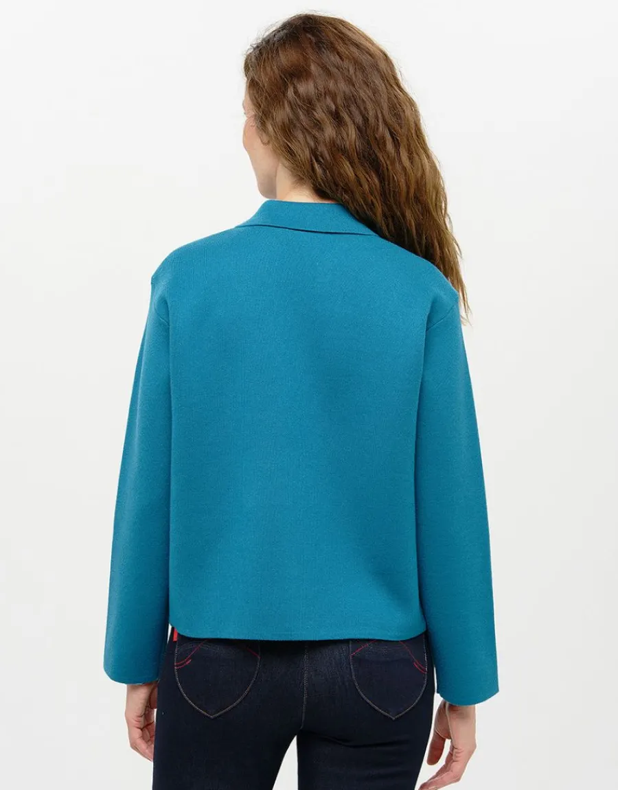 Christine Laure Casual|Vestes*Veste courte maille bleu