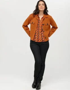 Christine Laure Casual|Vestes*Veste courte maille camel