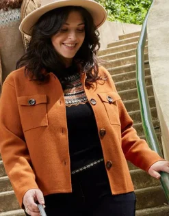 Christine Laure Casual|Vestes*Veste courte maille camel