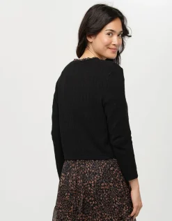 Christine Laure Maille|Gilets*Veste courte maille noire