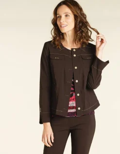 Christine Laure Habillées|Vestes*Veste droite marron