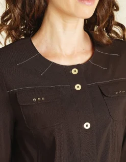 Christine Laure Habillées|Vestes*Veste droite marron