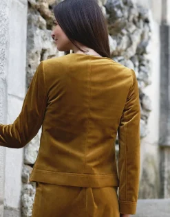 Christine Laure Habillées|Vestes*Veste en velours ocre