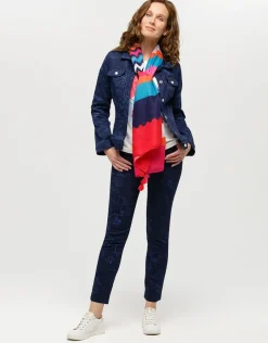 Christine Laure Casual|Vestes*Veste jean bleu fleurs