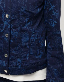 Christine Laure Casual|Vestes*Veste jean bleu fleurs