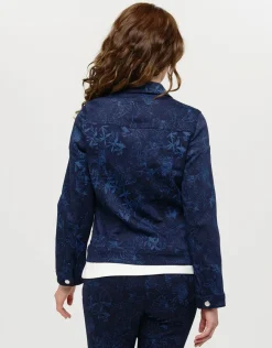 Christine Laure Casual|Vestes*Veste jean bleu fleurs