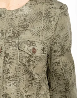 Christine Laure Casual|Vestes*Veste jean imprimée kaki