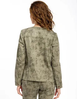 Christine Laure Casual|Vestes*Veste jean imprimée kaki