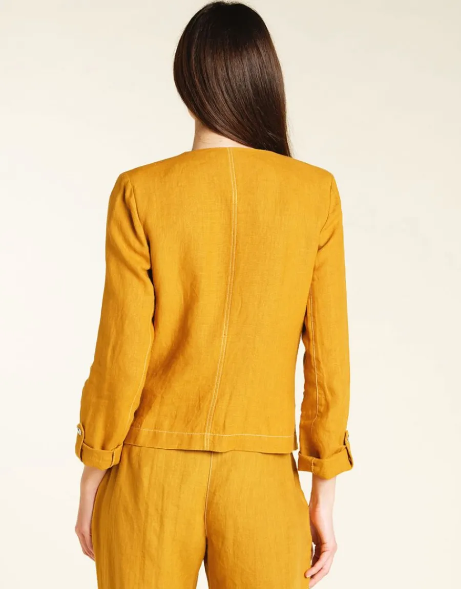 Christine Laure Casual|Vestes*Veste lin safran