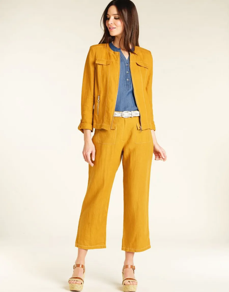 Christine Laure Casual|Vestes*Veste lin safran