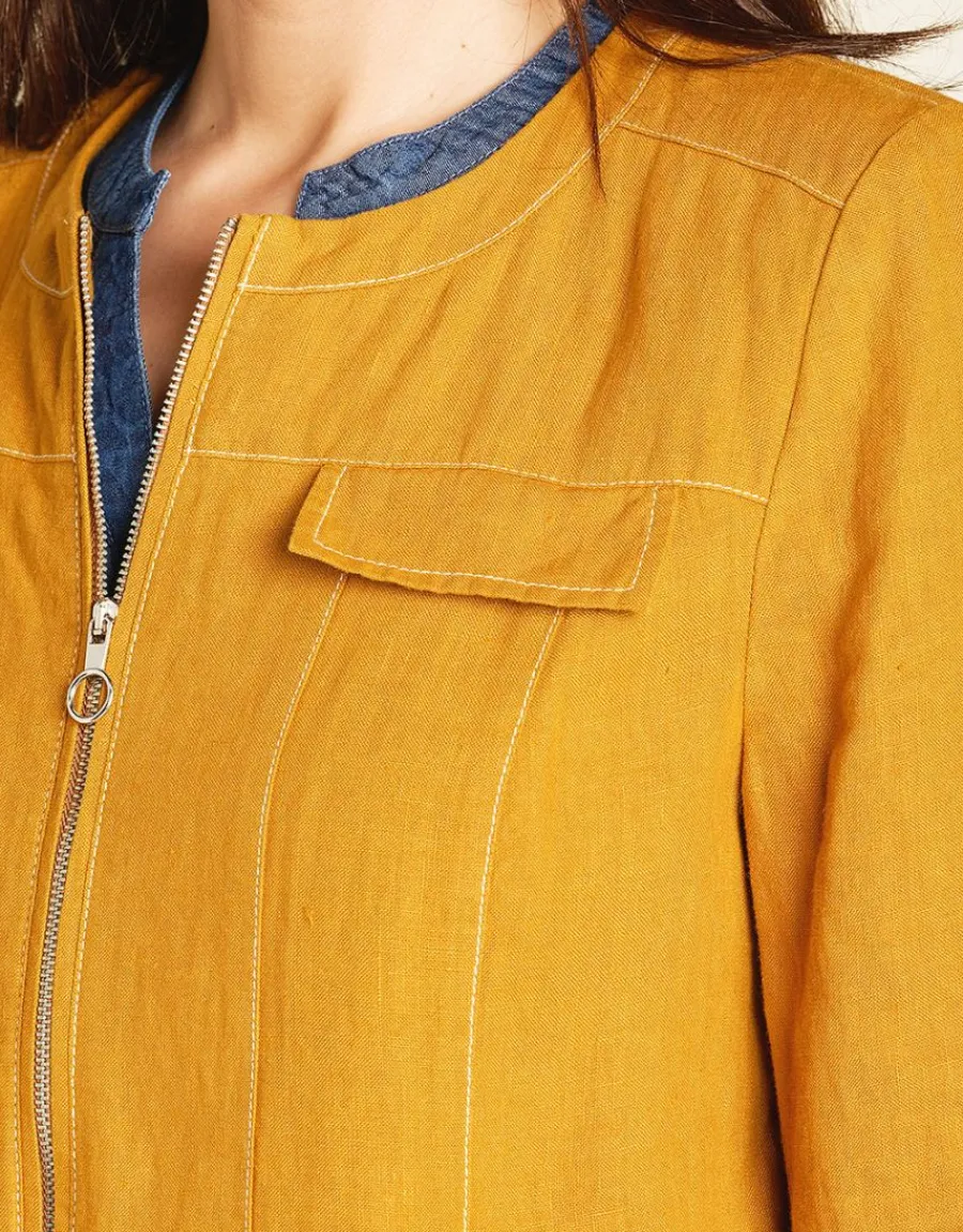 Christine Laure Casual|Vestes*Veste lin safran