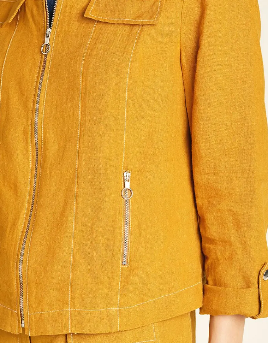 Christine Laure Casual|Vestes*Veste lin safran