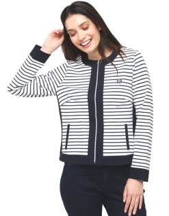 Christine Laure Casual|Vestes*Veste milano rayée bleu