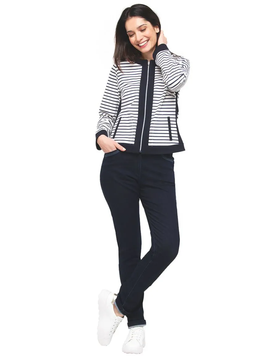 Christine Laure Casual|Vestes*Veste milano rayée bleu