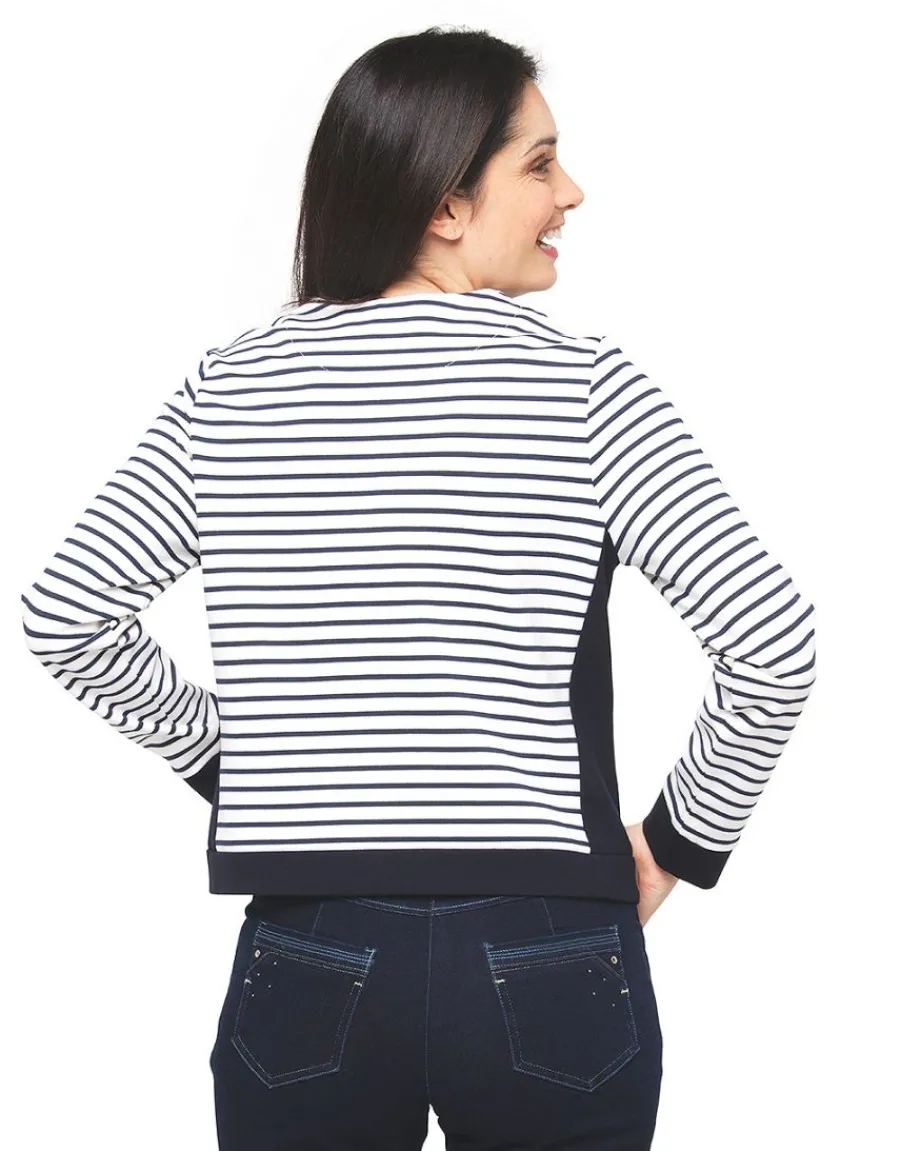 Christine Laure Casual|Vestes*Veste milano rayée bleu