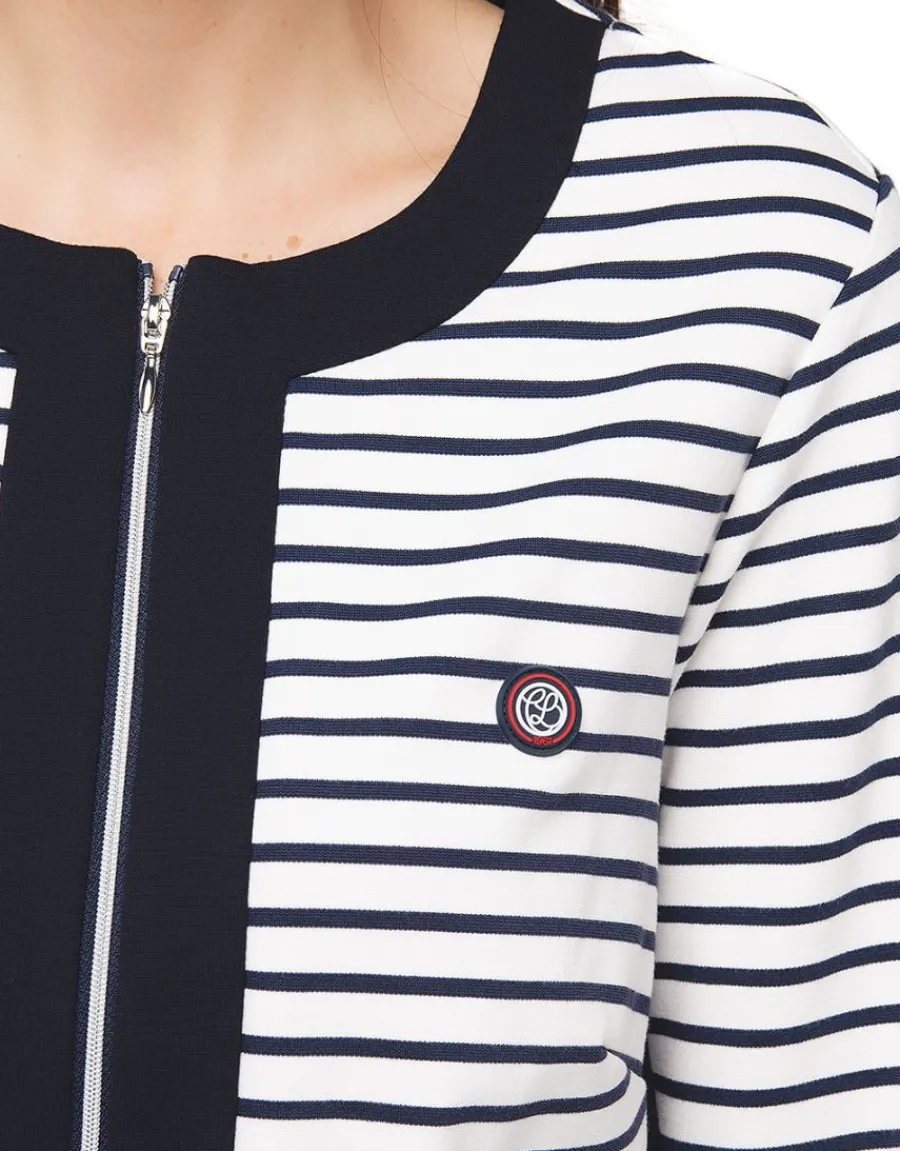 Christine Laure Casual|Vestes*Veste milano rayée bleu