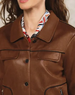 Christine Laure Casual|Vestes*Veste souple suédine brun