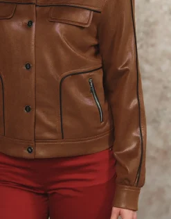 Christine Laure Casual|Vestes*Veste souple suédine brun