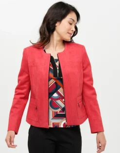 Christine Laure Habillées|Vestes*Veste suédine rouge