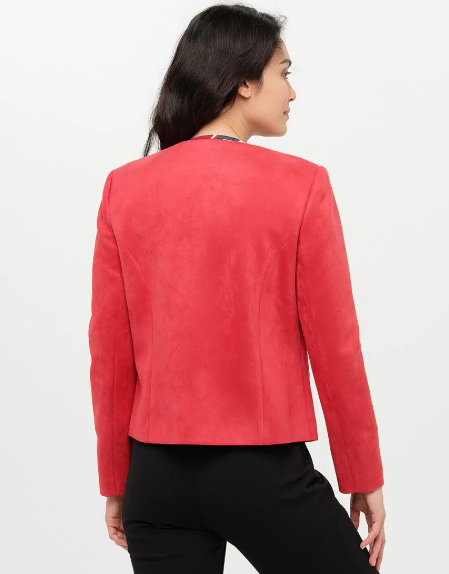 Christine Laure Habillées|Vestes*Veste suédine rouge