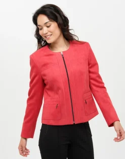 Christine Laure Habillées|Vestes*Veste suédine rouge