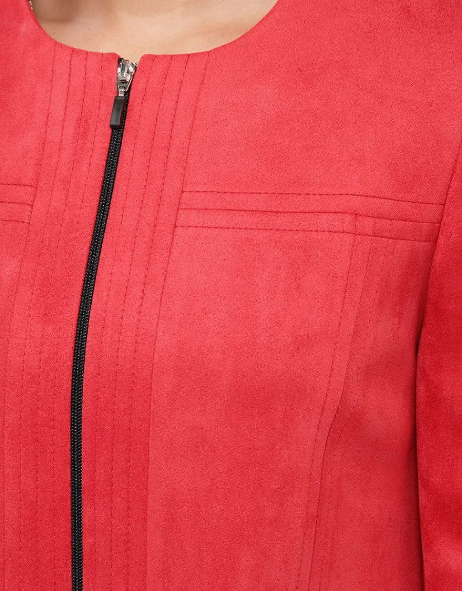 Christine Laure Habillées|Vestes*Veste suédine rouge