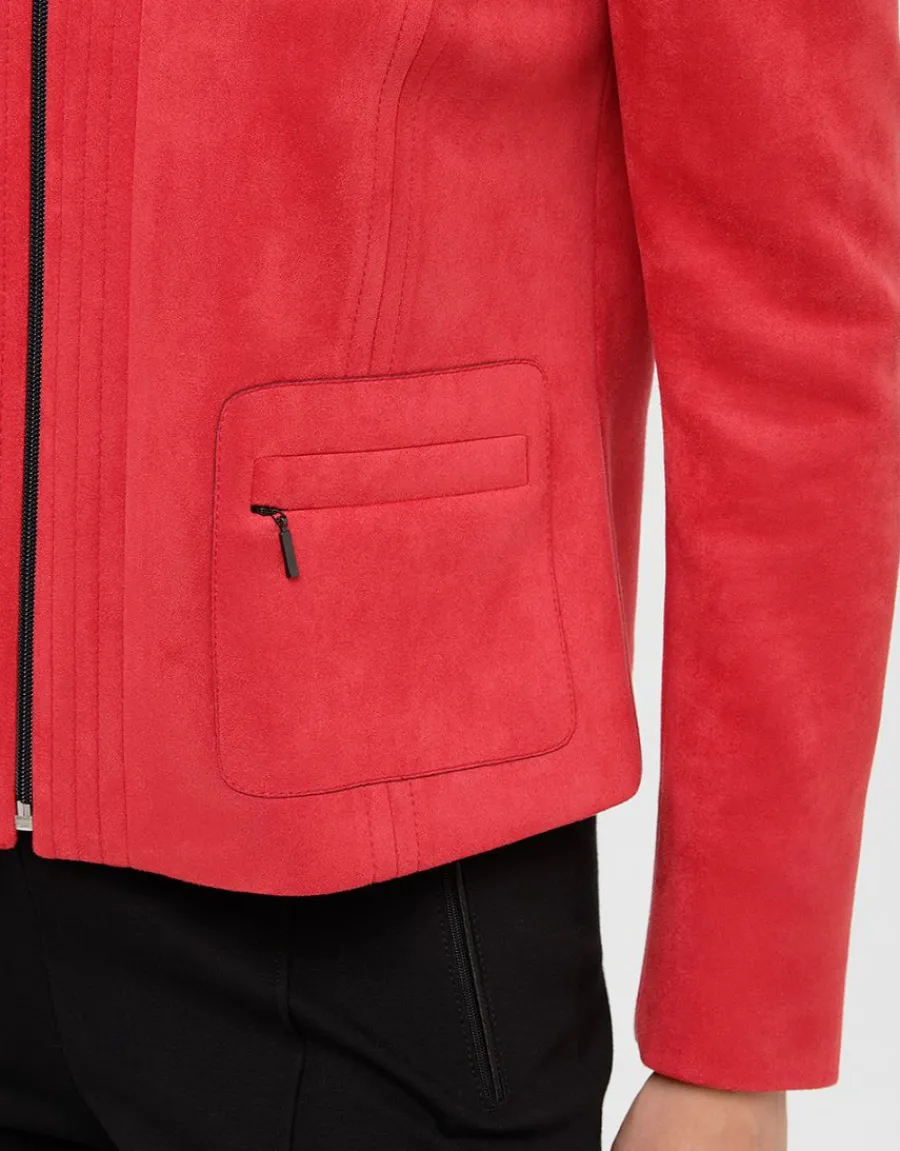 Christine Laure Habillées|Vestes*Veste suédine rouge