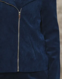 Christine Laure Vestes|Habillées*Veste velours côtelé bleu