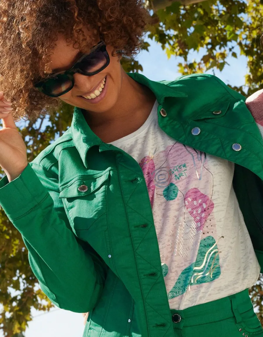 Christine Laure Casual|Vestes*Veste verte coton