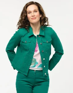 Christine Laure Casual|Vestes*Veste verte coton