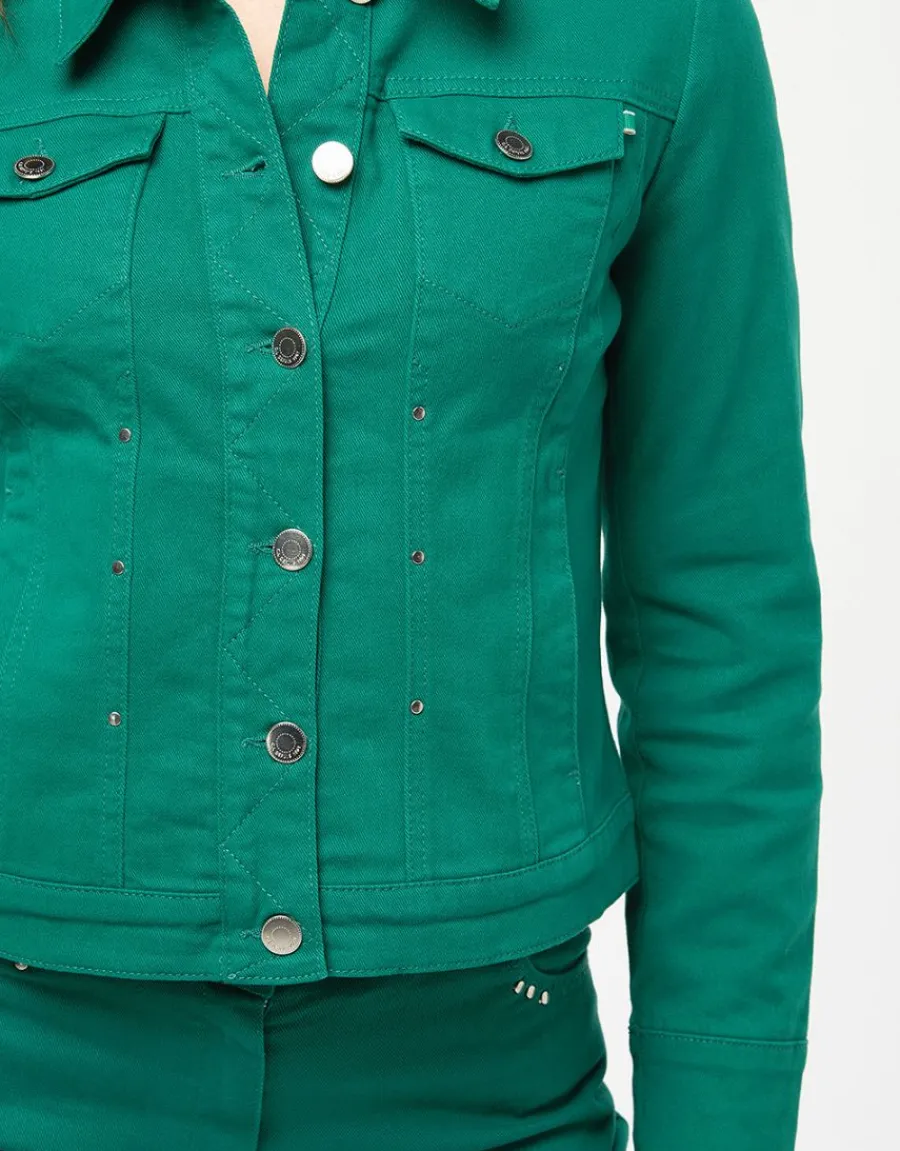 Christine Laure Casual|Vestes*Veste verte coton
