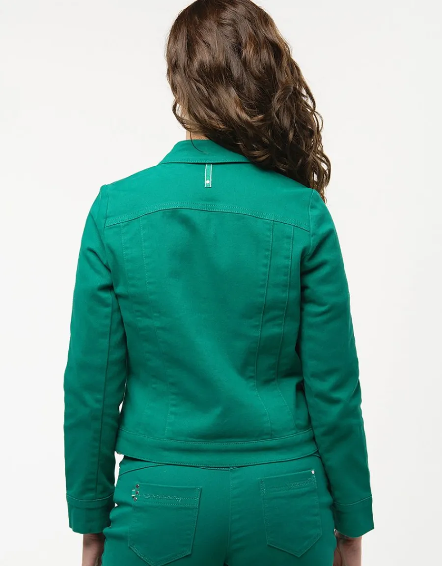 Christine Laure Casual|Vestes*Veste verte coton