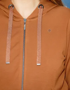 Christine Laure Gilets|Maille*Veste zippée camel